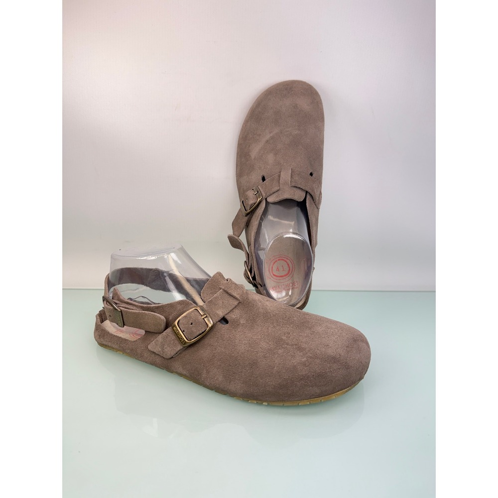 Mukishoes Sandstone Suede Barefoot Clogs Tan Minimalist Mules Size 41 US 10